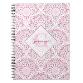 Personalisiert Art Deco Pink Confetti Lace Mandala Notizblock