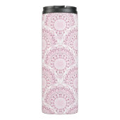 Personalisiert Art Deco Pink Confetti Lace Mandala Thermosbecher (Rückseite)
