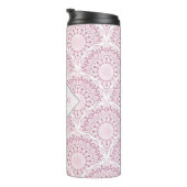 Personalisiert Art Deco Pink Confetti Lace Mandala Thermosbecher (Nach rechts gedreht)