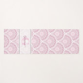 Personalisiert Art Deco Pink Confetti Lace Mandala Yogamatte (Vorderseite (Horizontal))