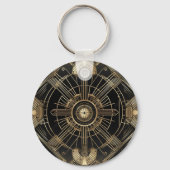 Personalisiert Art Deco Schlüsselanhänger - Schwar (Vorderseite)