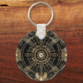 Personalisiert Art Deco Schlüsselanhänger - Schwar (Vorderseite)