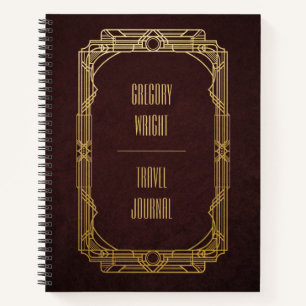 Personalisiert Art Deco Travel Journal Notizblock
