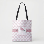 Personalisiert Art Deco Wave Patten Pink Flamingo Tasche (Vorderseite)
