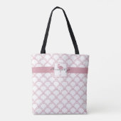 Personalisiert Art Deco Wave Patten Pink Flamingo Tasche (Rückseite)