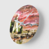 Personalisiert Art Lighthouse Wall Clock Runde Wanduhr (Winkel)