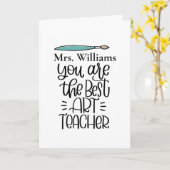 Personalisiert Art Teacher Dankeschön-Karte Karte (Gelbe Blume)