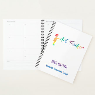 Personalisiert Art Teacher Rainbow Watercolor Arti Planer