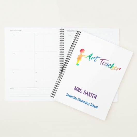 Personalisiert Art Teacher Rainbow Watercolor Arti Planer (Anzeige)