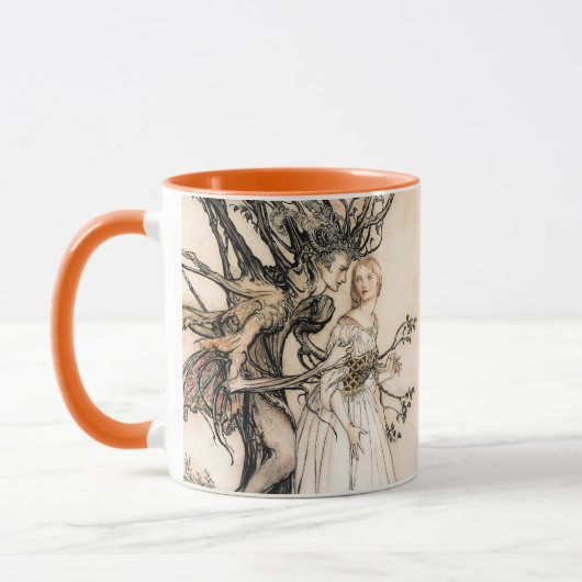 Personalisiert Arthur Rackham Alte Frau im Wald Tasse (Links)