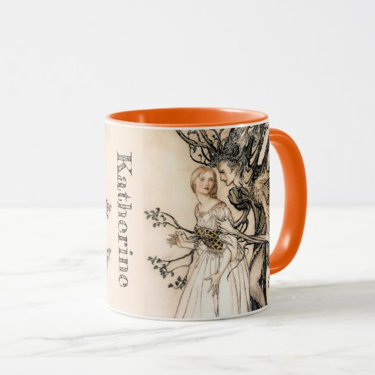 Personalisiert Arthur Rackham Alte Frau im Wald Tasse (VorderseiteRechts)