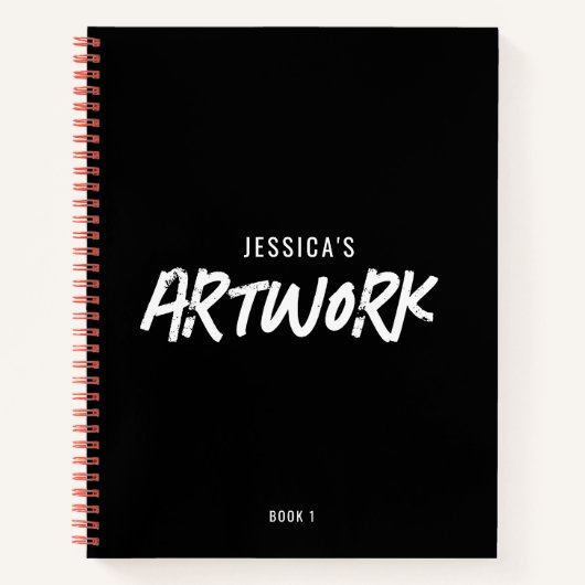 Personalisiert Artist Artwork Sketchbook Black Notizblock (Vorderseite)
