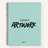 Personalisiert Artist Artwork Sketchbook Minze Gre Notizblock (Vorderseite)