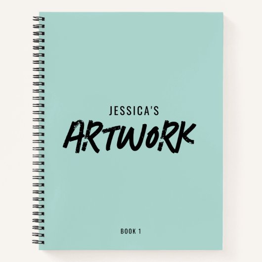 Personalisiert Artist Artwork Sketchbook Minze Gre Notizblock (Vorderseite)