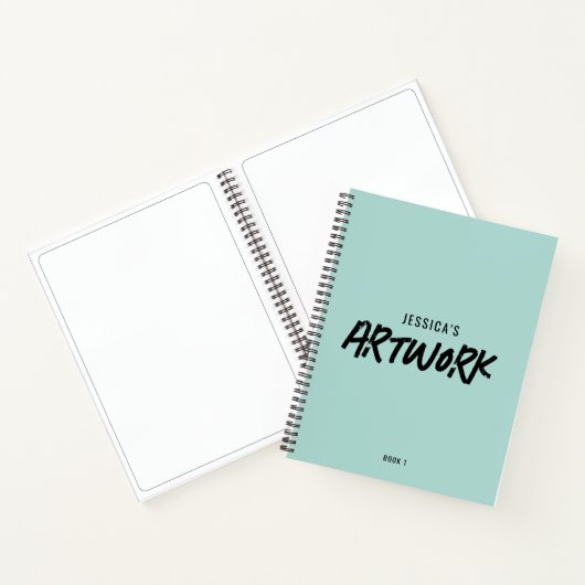 Personalisiert Artist Artwork Sketchbook Minze Gre Notizblock (Innenseite)