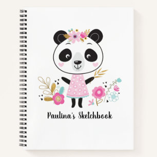 Personalisiert Artist Pink White Sketchbook Notizblock