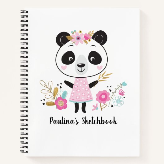 Personalisiert Artist Pink White Sketchbook Notizblock (Vorderseite)