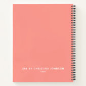 Personalisiert Artist Sketchbook Coral Notebook Notizblock (Rückseite)