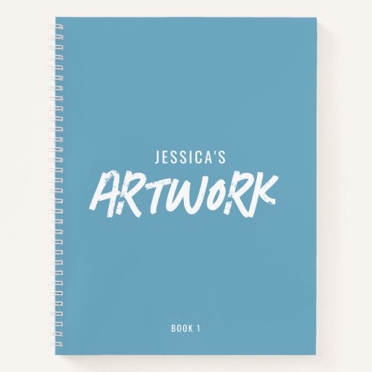 Personalisiert Artwork Sketchbook Blue Notizblock (Vorderseite)