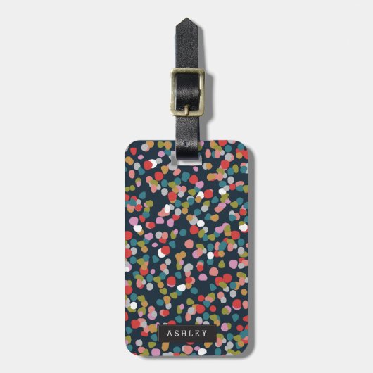 Personalisiert | Ashley Dots Gepäckanhänger (Vorderseite vertikal)