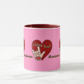 Personalisiert ASL I Liebe Sie Tasse (Zentrum)