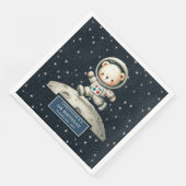 Personalisiert Astronaut Teddy Napkins Babydusche Serviette (Ecke)