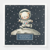 Personalisiert Astronaut Teddy Napkins Babydusche Serviette (Vorderseite)