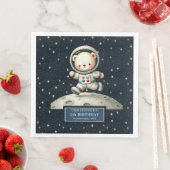 Personalisiert Astronaut Teddy Napkins Babydusche Serviette (Beispiel)