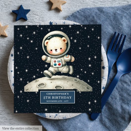 Personalisiert Astronaut Teddy Napkins Babydusche Serviette