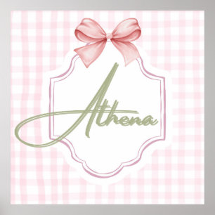 Personalisiert Athena Baby Girl Kinderzimmer Bow&G Poster