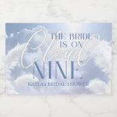 Personalisiert auf Cloud Nine 9 Pampas-Brautparty Schaumweinetikett (Einzelnes Label)