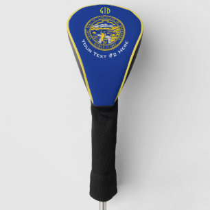 Personalisiert auf der Flagge des Staates Nebraska Golf Headcover