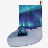 Personalisiert Aurora Iglu Großer Weihnachtsstrumpf (Rückseite)