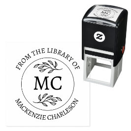 Personalisiert Aus der Bibliothek des Monogramm Bu Permastempel