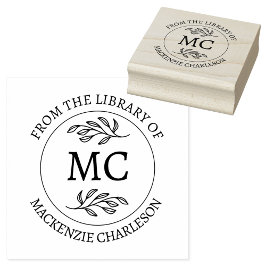 Personalisiert Aus der Bibliothek des Monogrammbuc Gummistempel