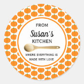 Personalisiert aus der Küche der Herbstsaison Runder Aufkleber (Vorderseite)