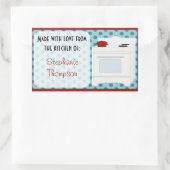 Personalisiert aus der Küche von Retro Stove Rechteckiger Aufkleber (Tasche)