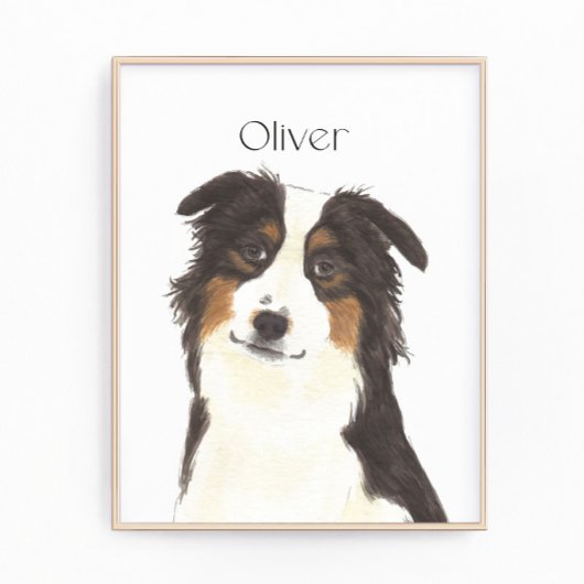 Personalisiert Aussie Australian Shepherd Fotodruck