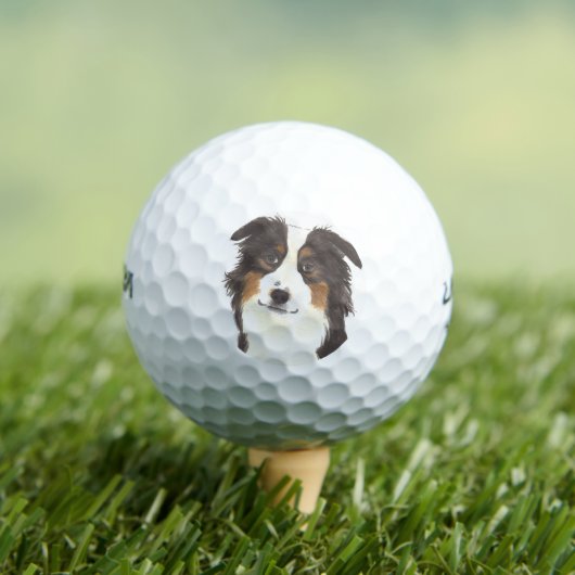 Personalisiert Aussie Australian Shepherd Golfball (Insitu T-Shirt)