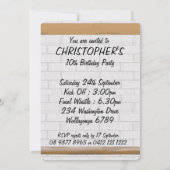 Personalisiert Aussie Rules Football Jersey BRY Einladung (Rückseite)