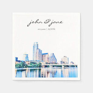Personalisiert Austin Texas Skyline Wedding Serviette
