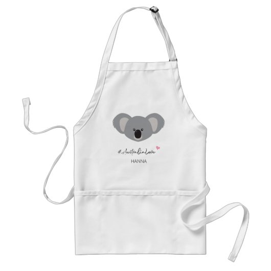 Personalisiert #AustraliaLove Koala Illustration Schürze (Vorne)
