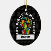 Personalisiert Autismus Sein Kampf ist meine Keram Keramik Ornament (Rechts)