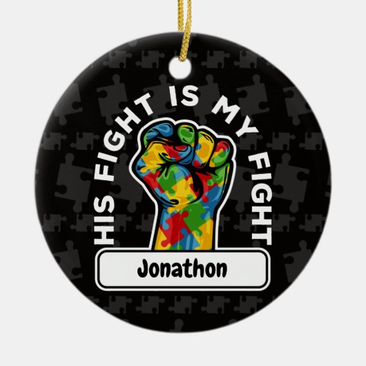 Personalisiert Autismus Sein Kampf ist meine Keram Keramik Ornament (Vorne)