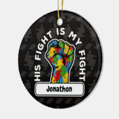 Personalisiert Autismus Sein Kampf ist meine Keram Keramik Ornament (Links)
