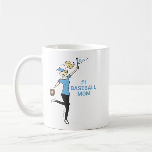 Personalisiert Avatar #1 Baseball Mama Kaffee Tass Kaffeetasse (Links)