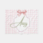Personalisiert Avery Baby Girl Kinderzimmer Bow&Gi Fleecedecke (Vorderseite (Horizontal))