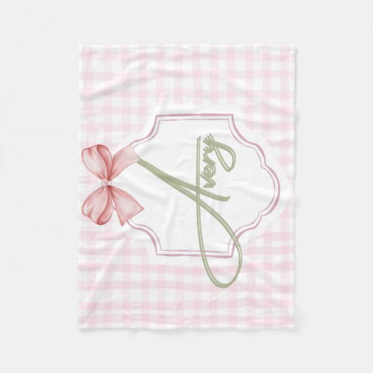 Personalisiert Avery Baby Girl Kinderzimmer Bow&Gi Fleecedecke (Vorderseite)