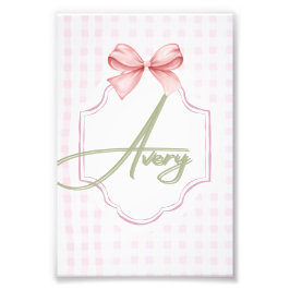 Personalisiert Avery Baby Girl Kinderzimmer Bow&Gi Fotodruck