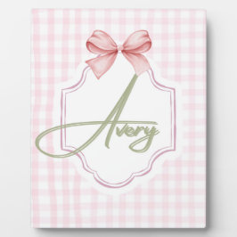 Personalisiert Avery Baby Girl Kinderzimmer Bow&Gi Fotoplatte
